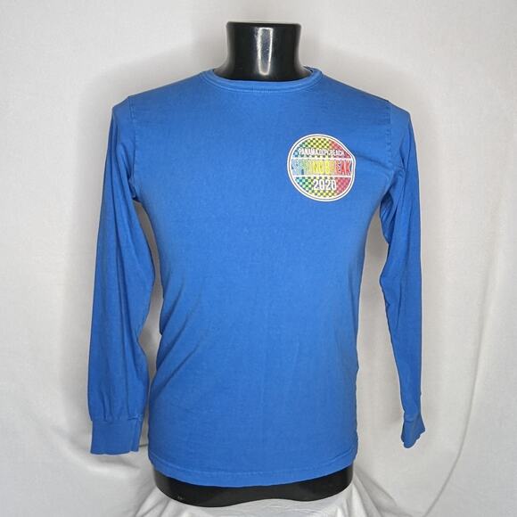 Alvin's Island Logo T-Shirt | Men's Small Blue Vintage Surf Graphic Tee - Picture 1 of 5